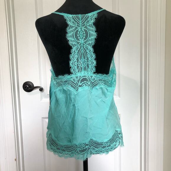 INC International Concepts Women's Cami Top V-Neck Lace Trim Green Sz Medium NWT - Picture 4 of 7